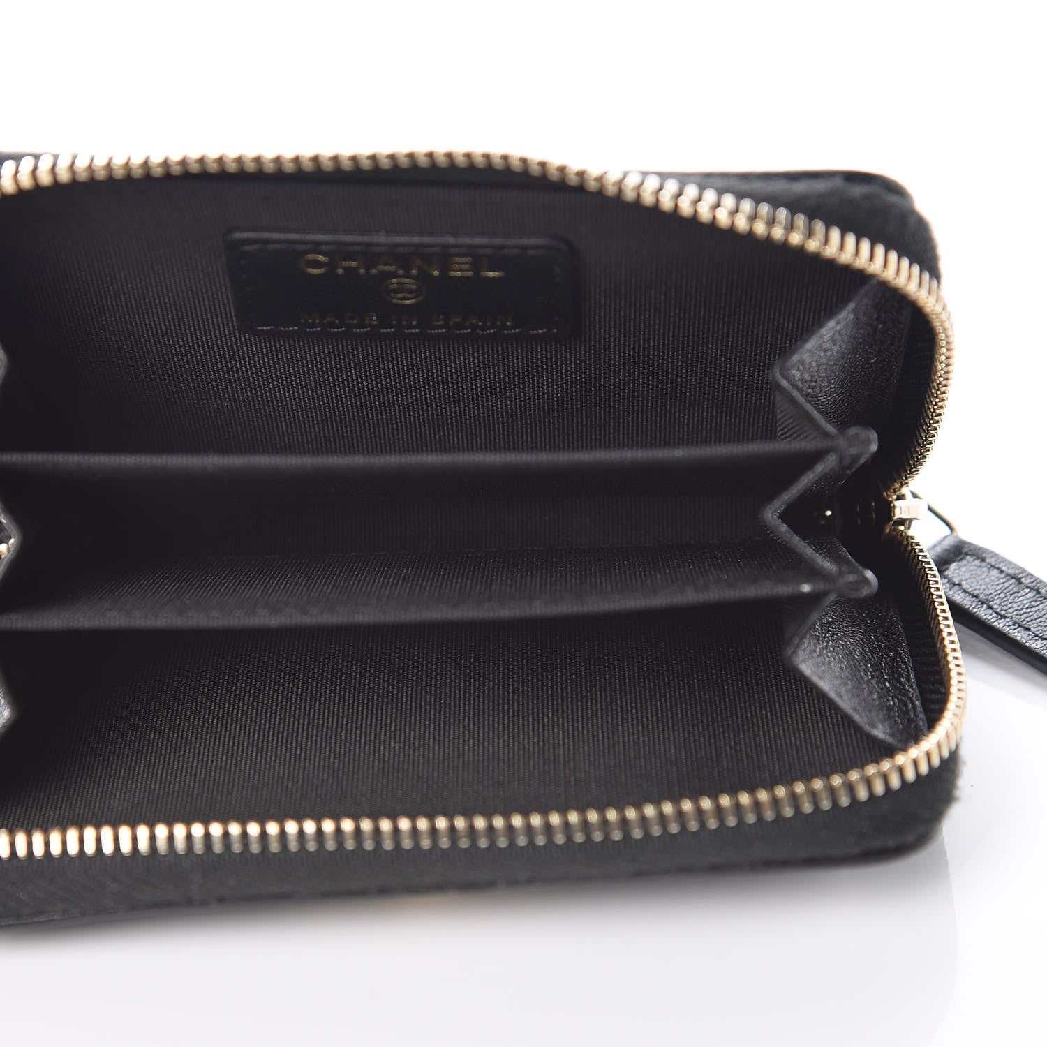 Chanel Sheepskin Quilted Mademoiselle Vintage Zip Coin Purse Black 5 of 9