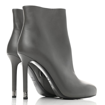 Chanel Lambskin CC Short Booties 39.5 Dark Grey 4 of 10
