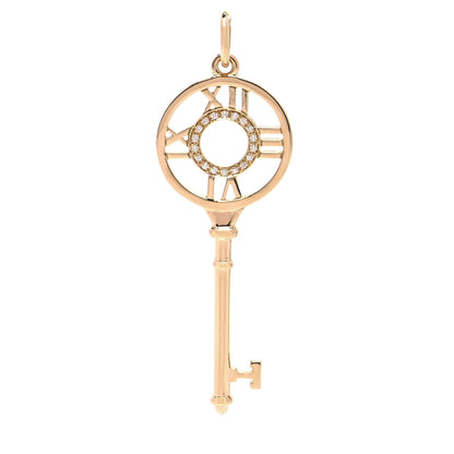 Tiffany 18K Yellow Gold Diamond Atlas Key Pendant 1 of 5