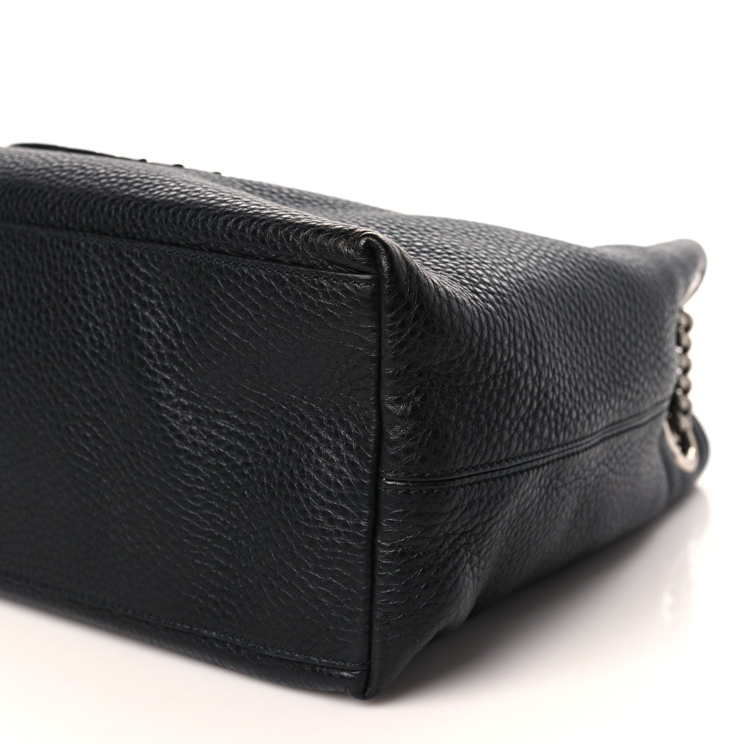 Gucci Pebbled Calfskin Studded Medium Soho Chain Shoulder Bag Black 9 of 9