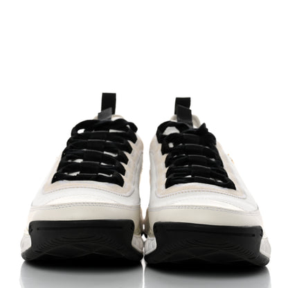 Chanel Velvet Calfskin Mixed Fibers CC Sneakers 39.5 Ivory Black 2 of 9