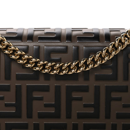 Fendi Vitello Liberty Bi-Color FF 1974 Embossed Chain Strap Kan U Shoulder Bag Black Maya 8 of 12