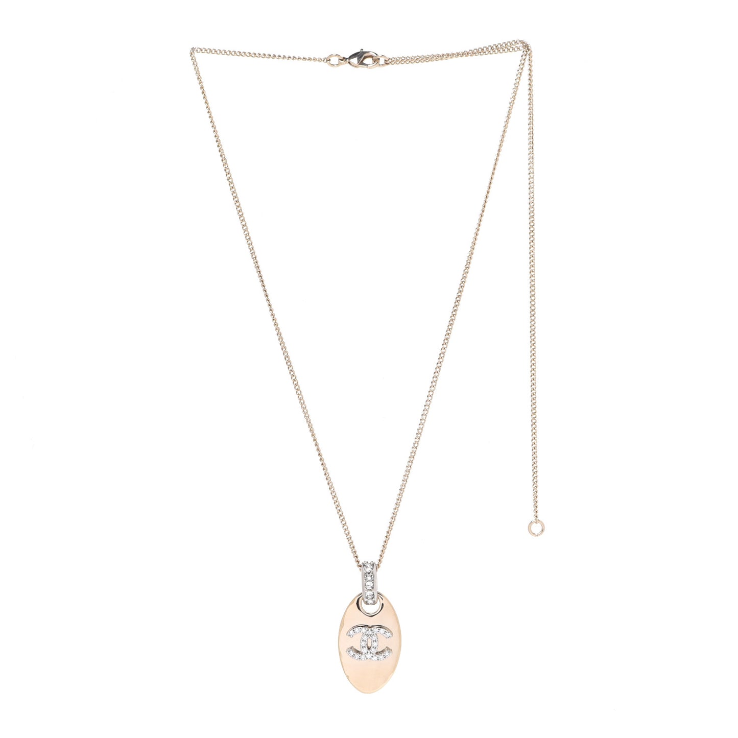 Crystal CC Pendant Necklace Gold