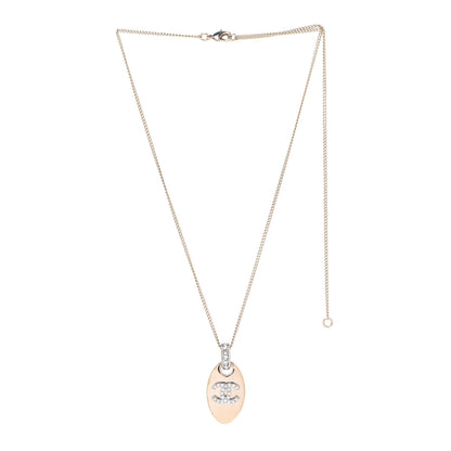 Chanel Crystal CC Pendant Necklace Gold 3 of 6