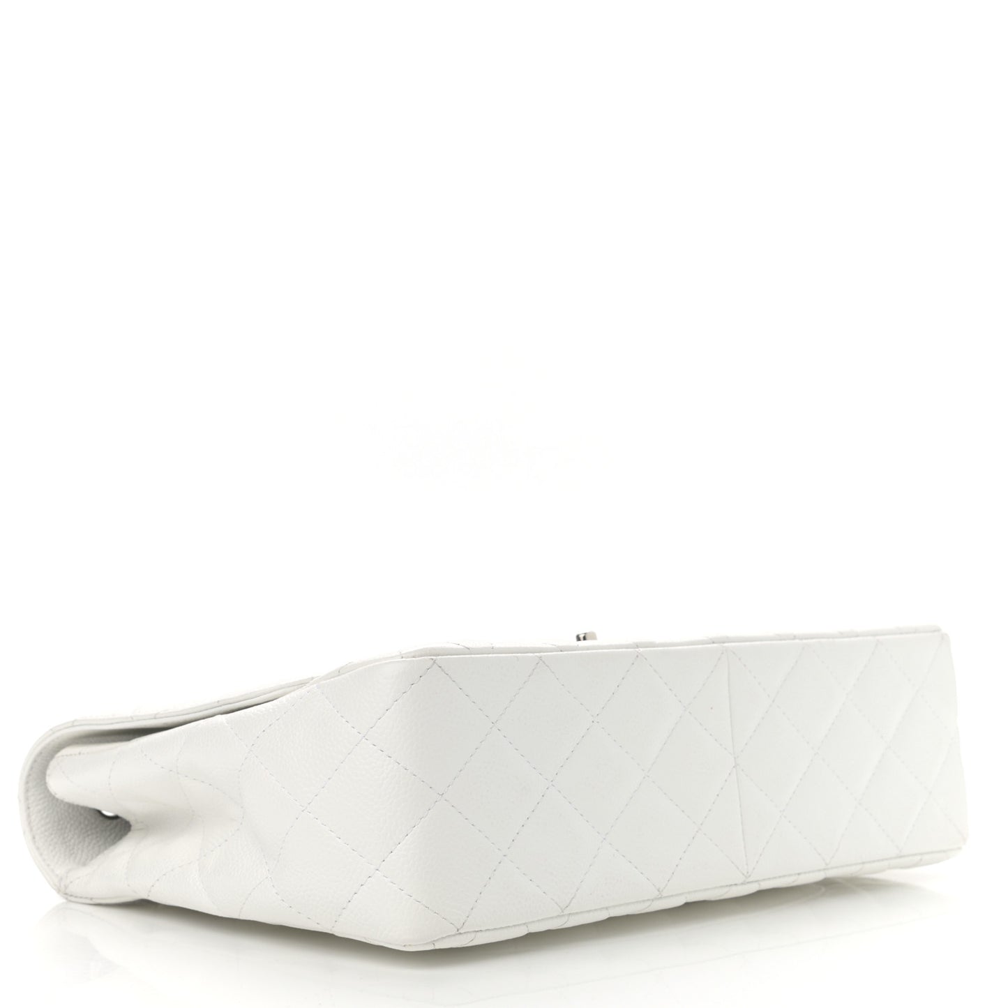 Caviar Quilted Jumbo Single Flap White