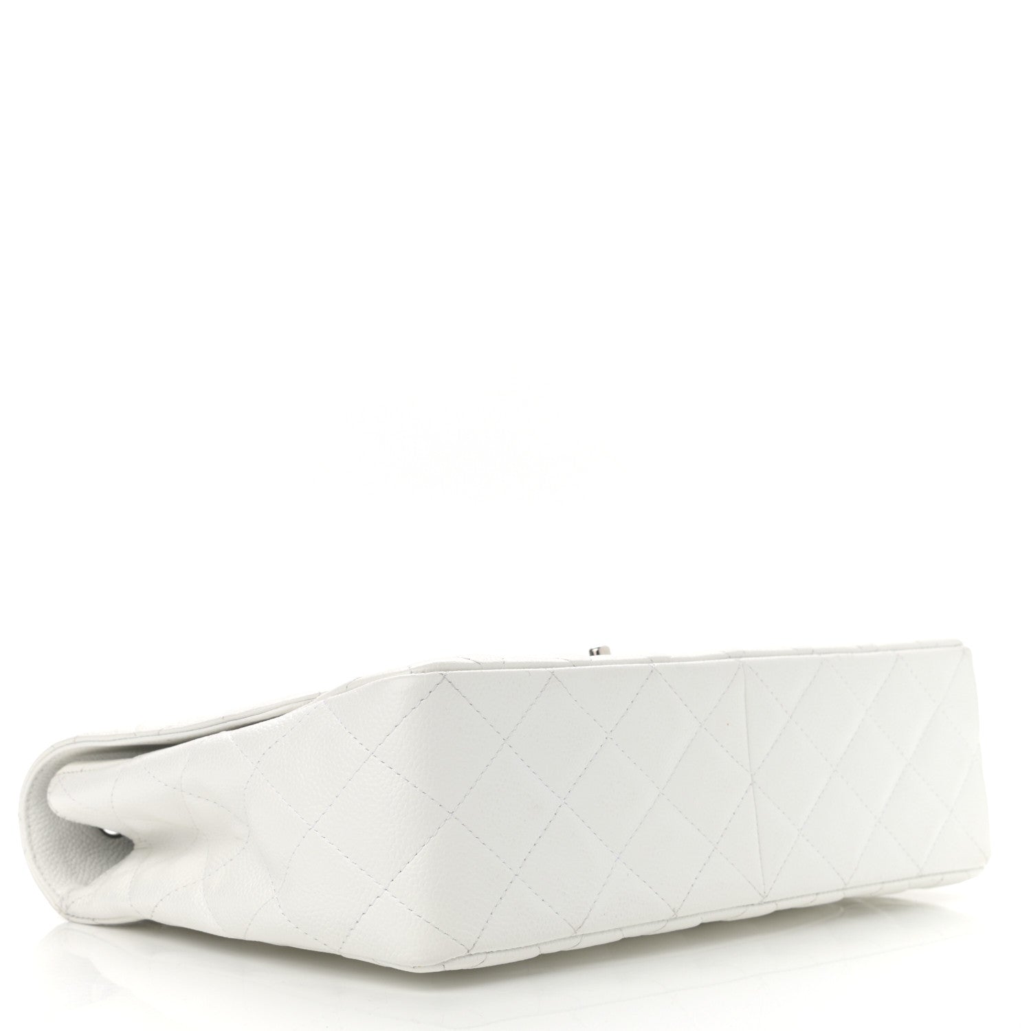 Chanel Caviar Quilted Jumbo Single Flap White 4 of 11