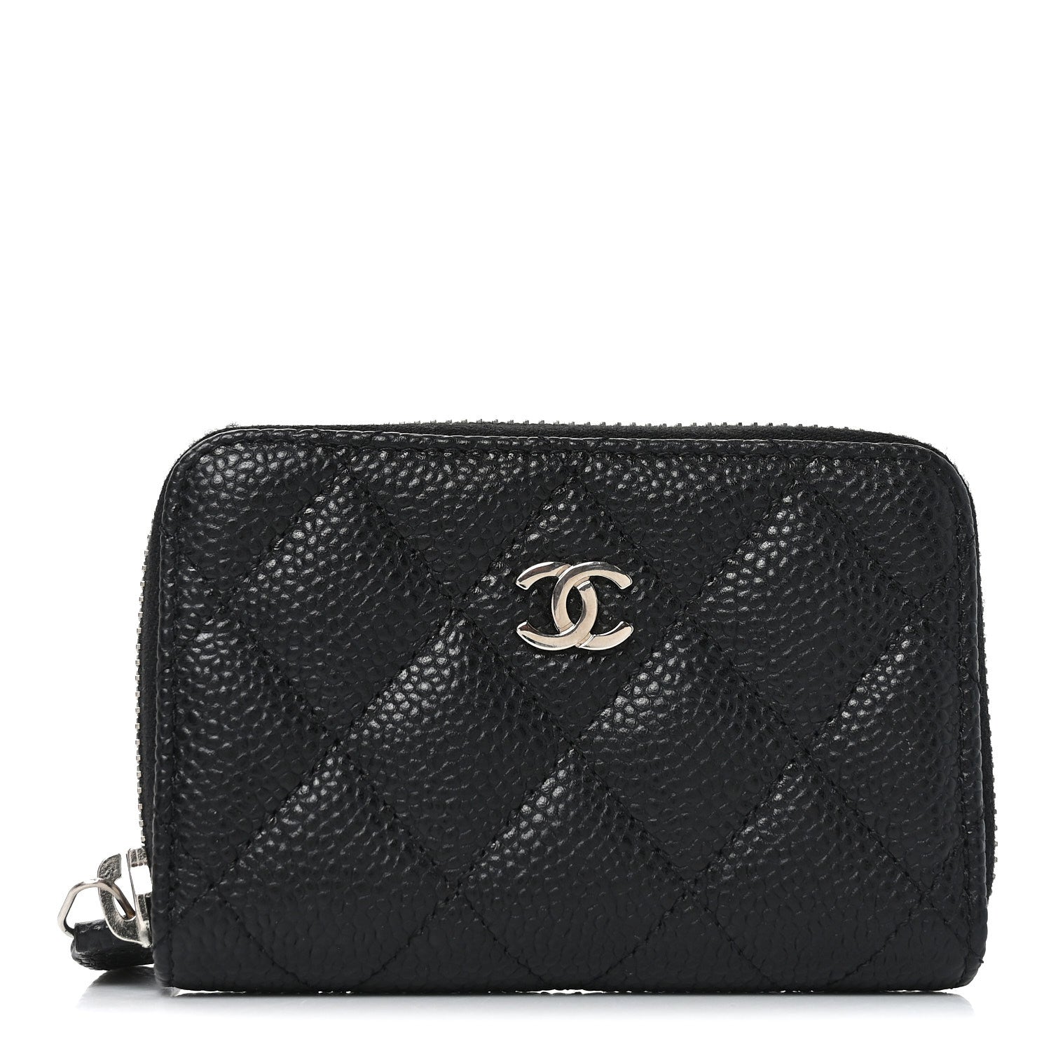 Chanel Caviar Quilted Zip Coin Purse Black 1 of 8