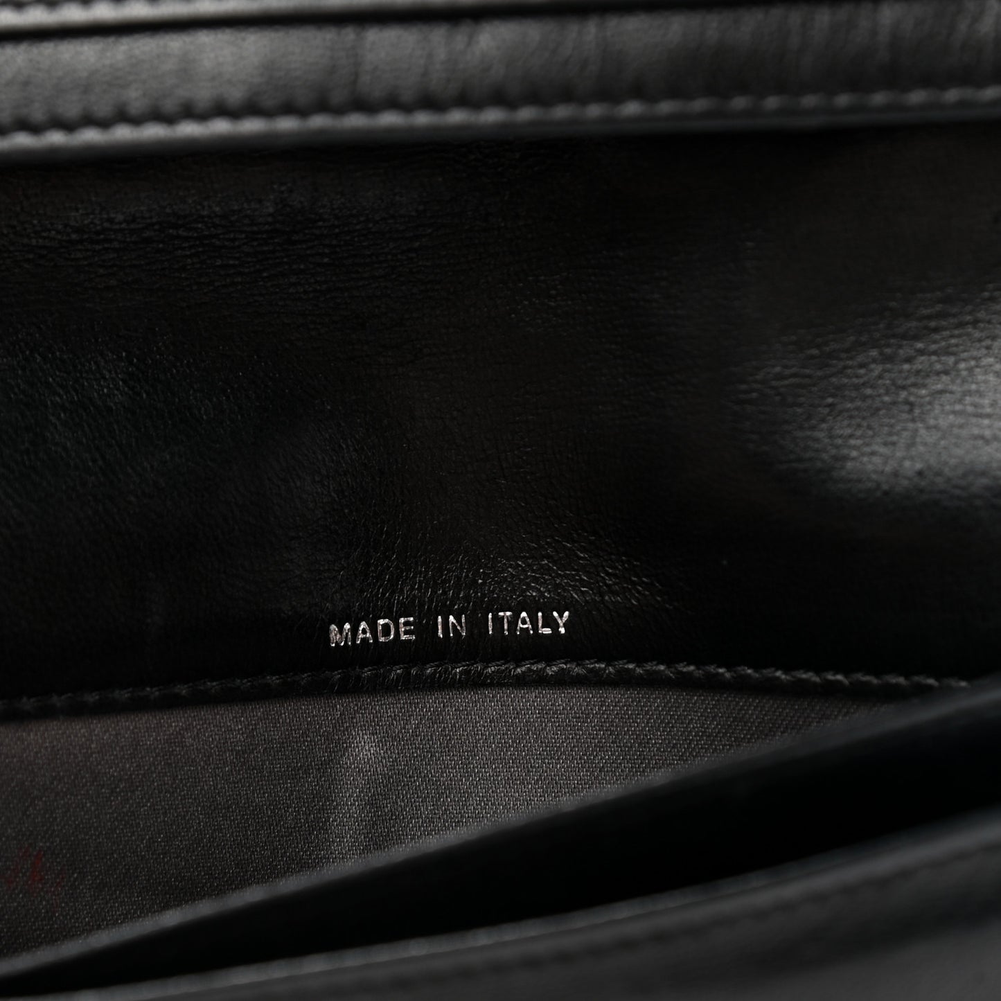 Lambskin Camellia Embossed Yen Wallet Black