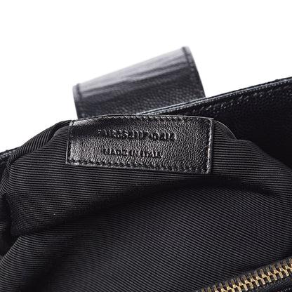 Saint Laurent Grain De Poudre Matelasse Chevron Monogram Shopping Bag Black 7 of 11
