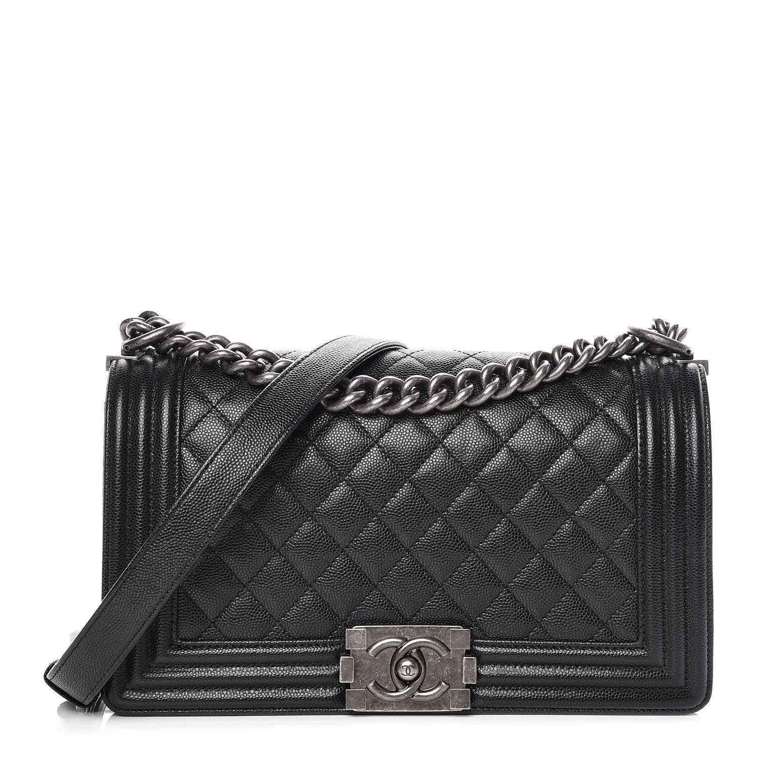Chanel Caviar Quilted Medium Boy Flap Black 1 of 12