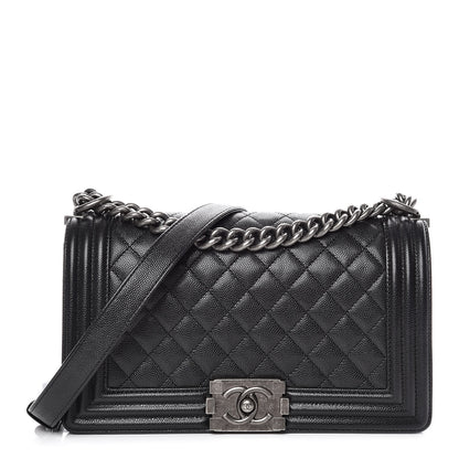 Chanel Caviar Quilted Medium Boy Flap Black 1 of 12