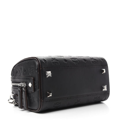 MCM Calfskin Ottomar Monogram Essential Boston Bag Black 4 of 11