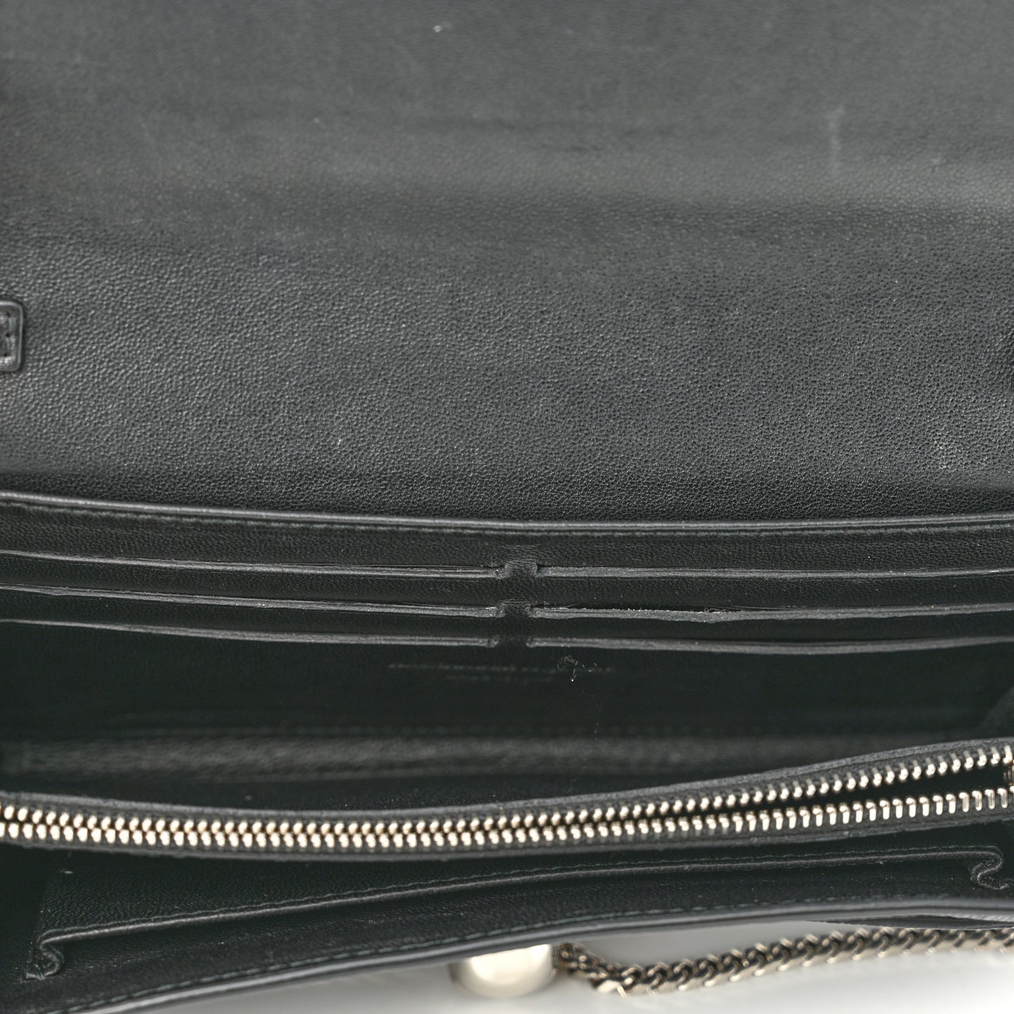 Calfskin Skull Wallet on Chain Black