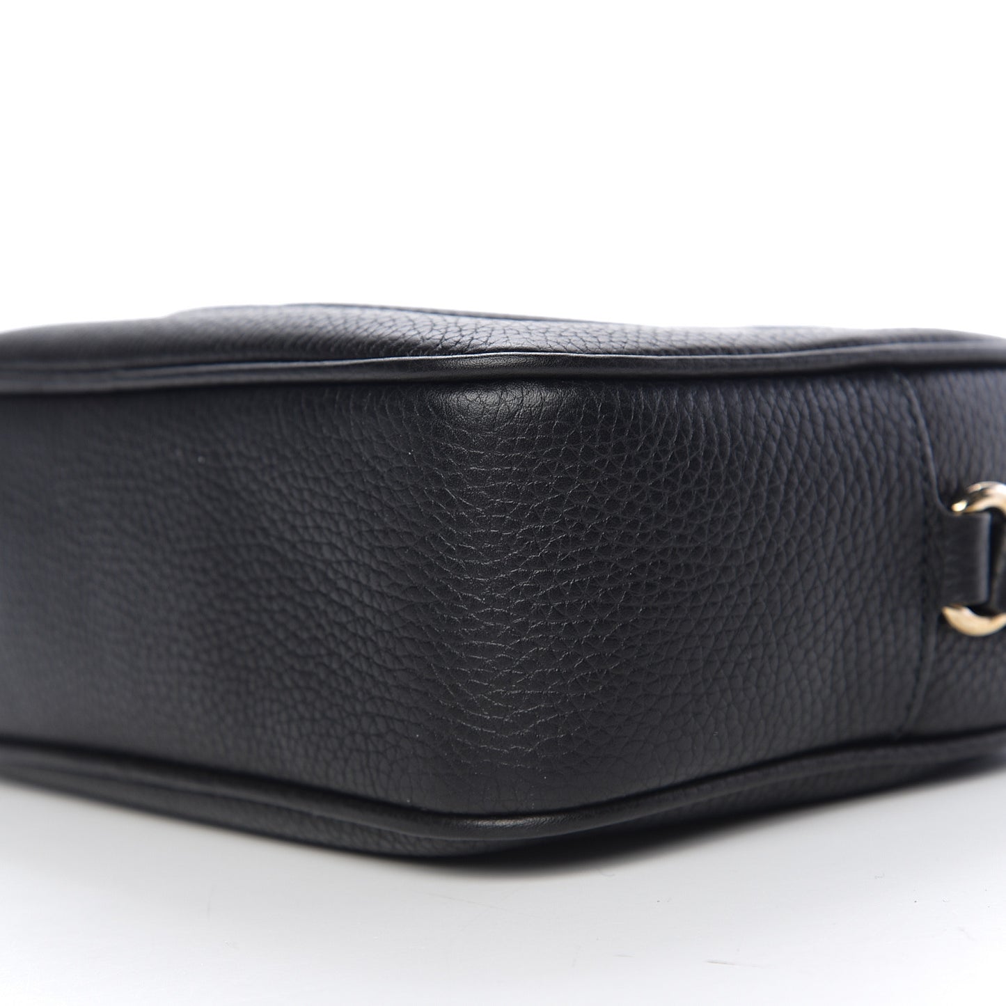 Pebbled Calfskin Small Soho Disco Bag Black