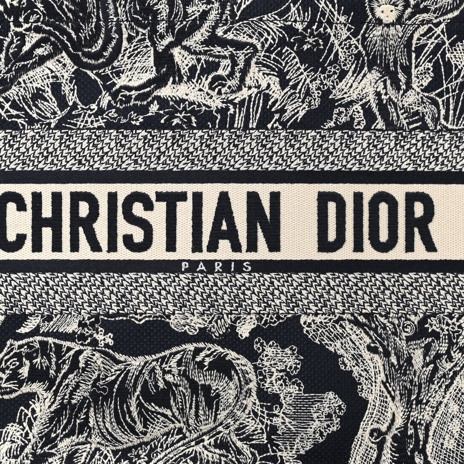 Christian Dior Canvas Embroidered Medium Toile De Jouy Reverse Book Tote Blue 8 of 10