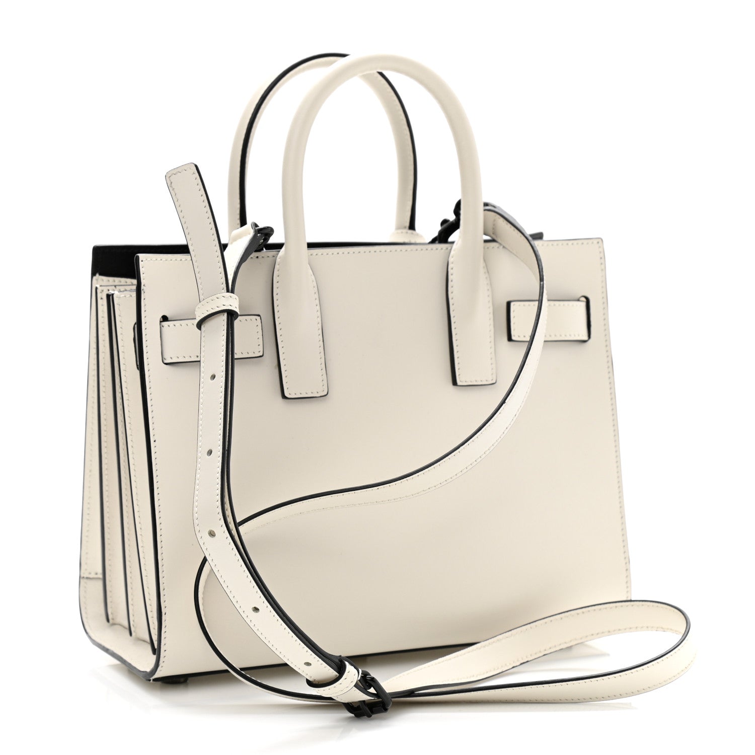 Saint Laurent Grained Calfskin Nano Sac De Jour Porcellana Black 3 of 10