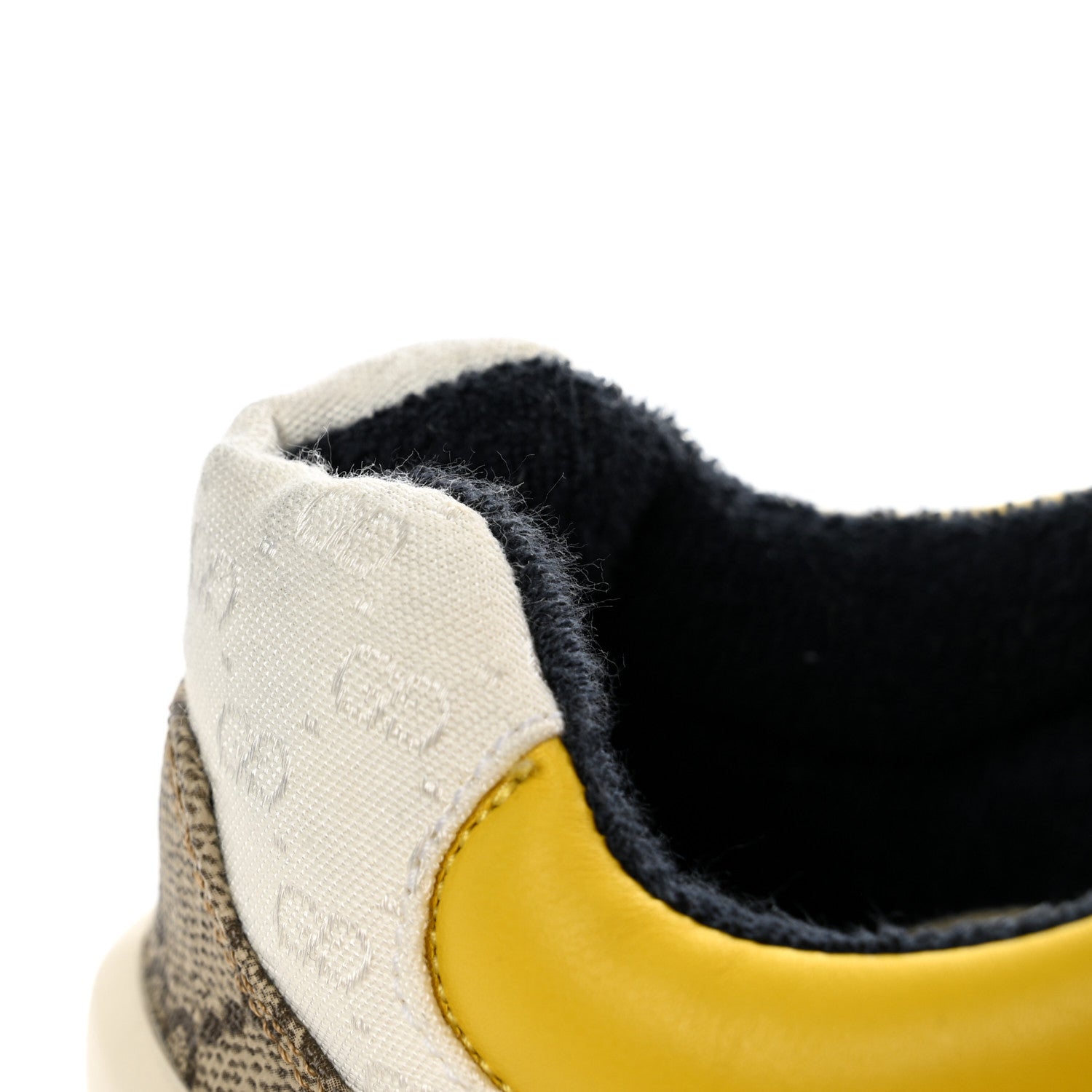 Gucci GG Supreme Monogram Mix Monogram Mens Rhyton Sneakers 5.5 London Blue Beige Sun Yellow 15 of 17