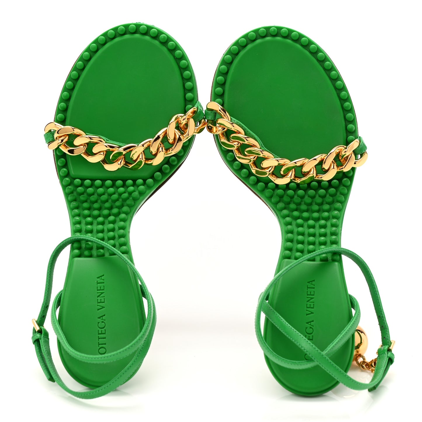Lambskin Dot 90mm Sandals 39 Grass