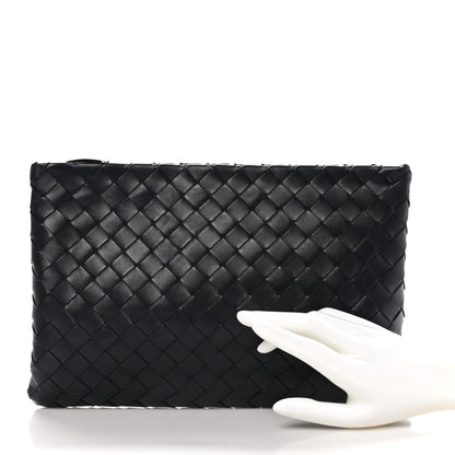 Bottega Veneta Nappa Intrecciato Medium Zip Pouch Black 2 of 10