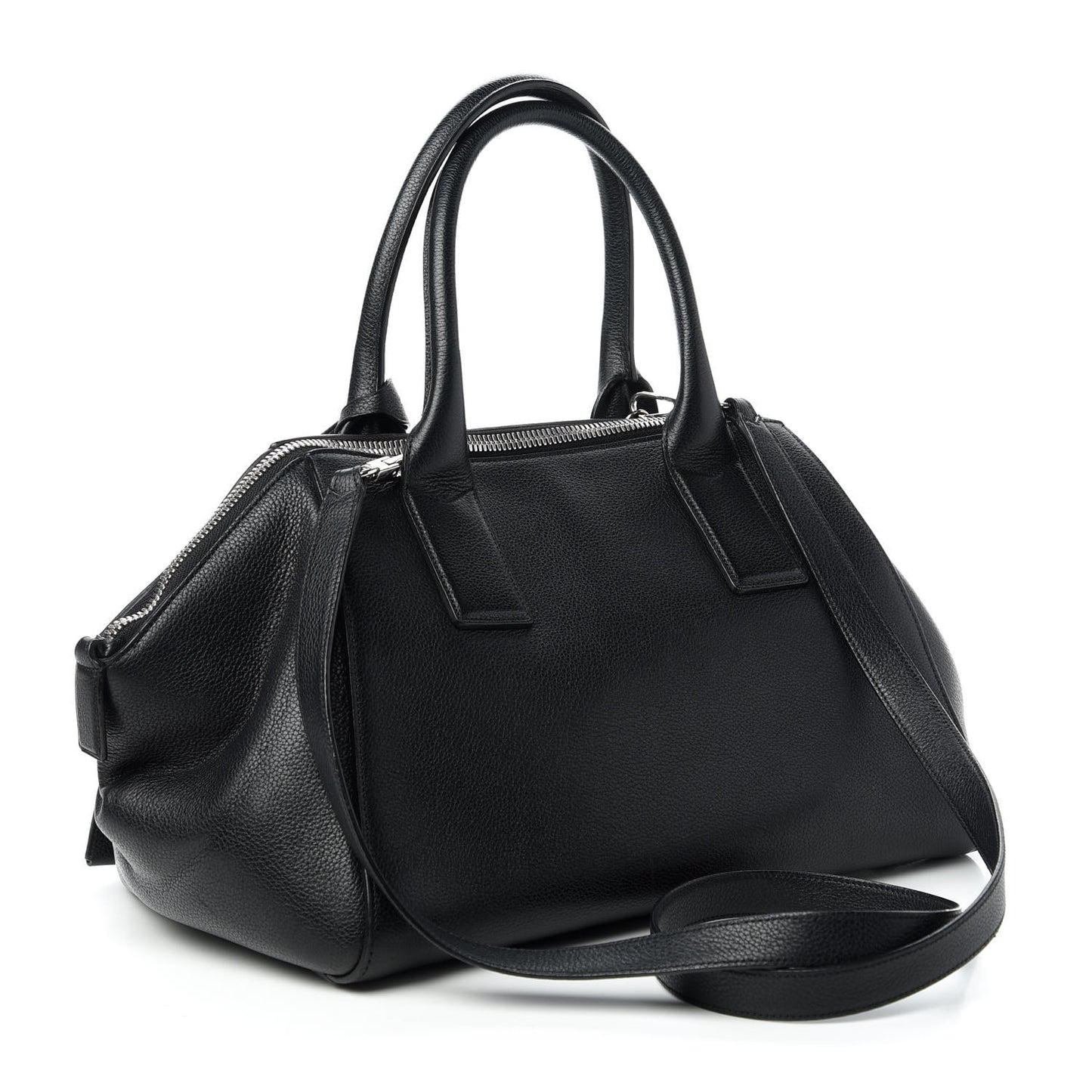 Textured Calfskin Small Incognito Satchel Black