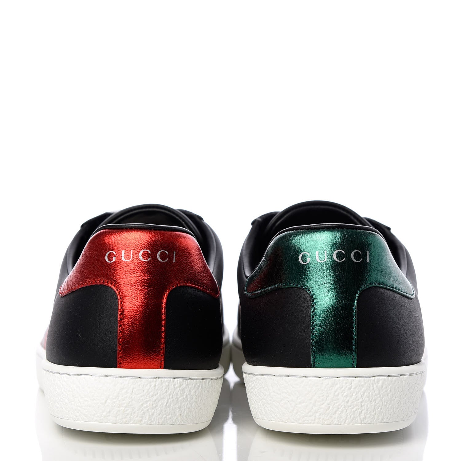 Gucci Calfskin Kingsnake Mens Ace Sneakers 8.5 Black Multicolor 5 of 11