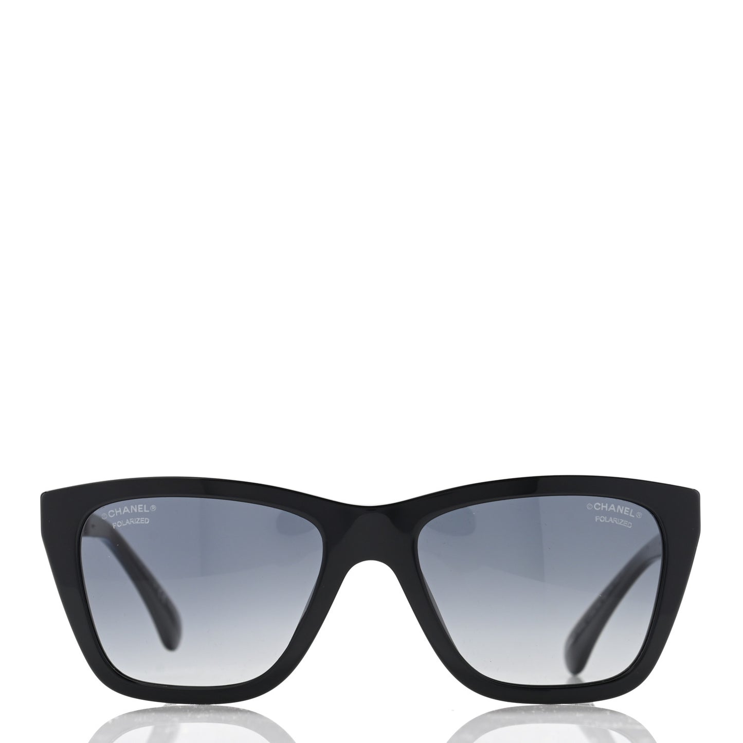 Acetate Metal Polarized Rectangle Sunglasses 5442 Black