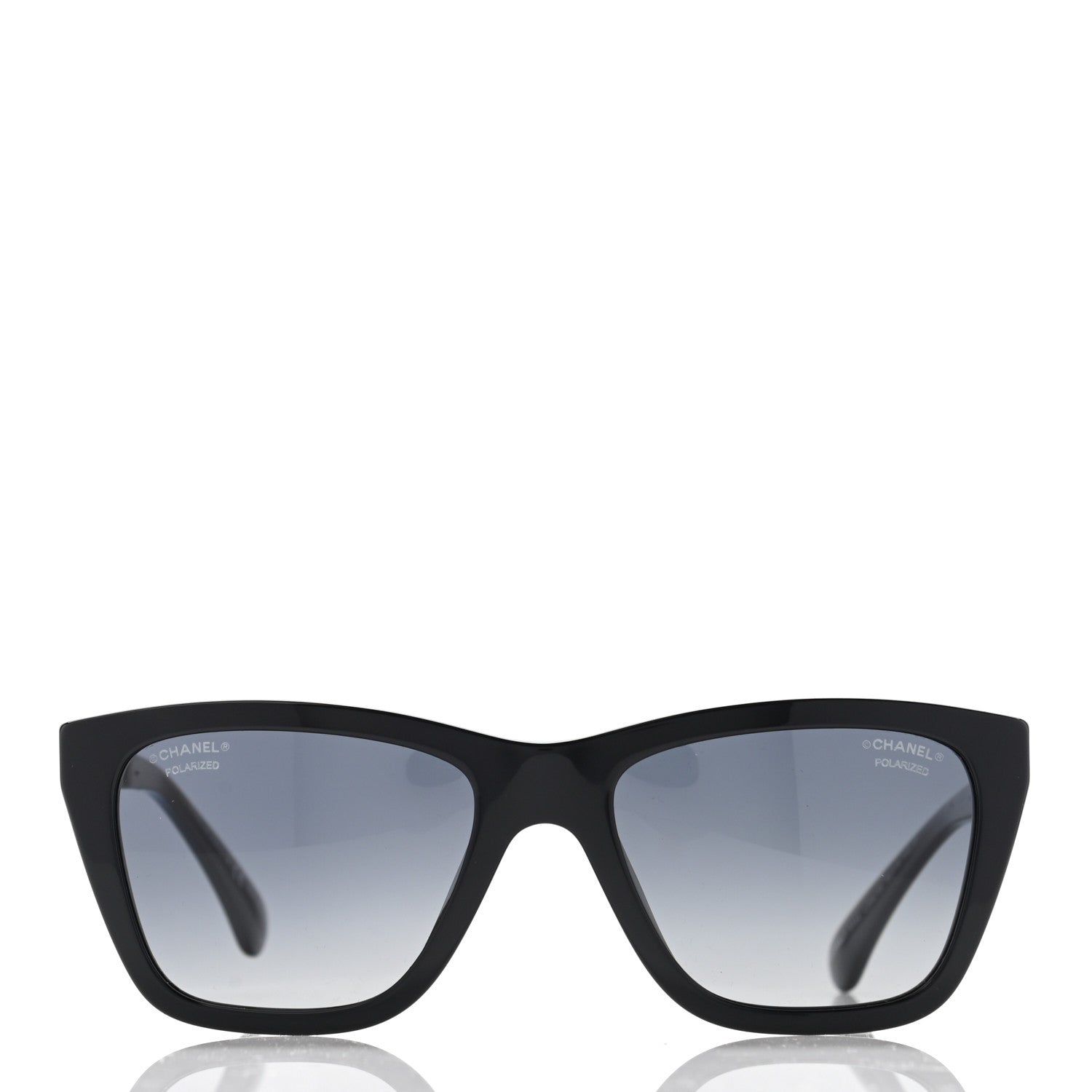 Chanel Acetate Metal Polarized Rectangle Sunglasses 5442 Black 2 of 7