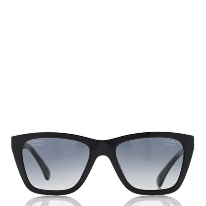 Chanel Acetate Metal Polarized Rectangle Sunglasses 5442 Black 2 of 7