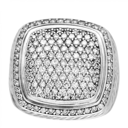 David Yurman Sterling Silver Diamond 20mm Albion Pave Statement Ring 64 10.75 1 of 5