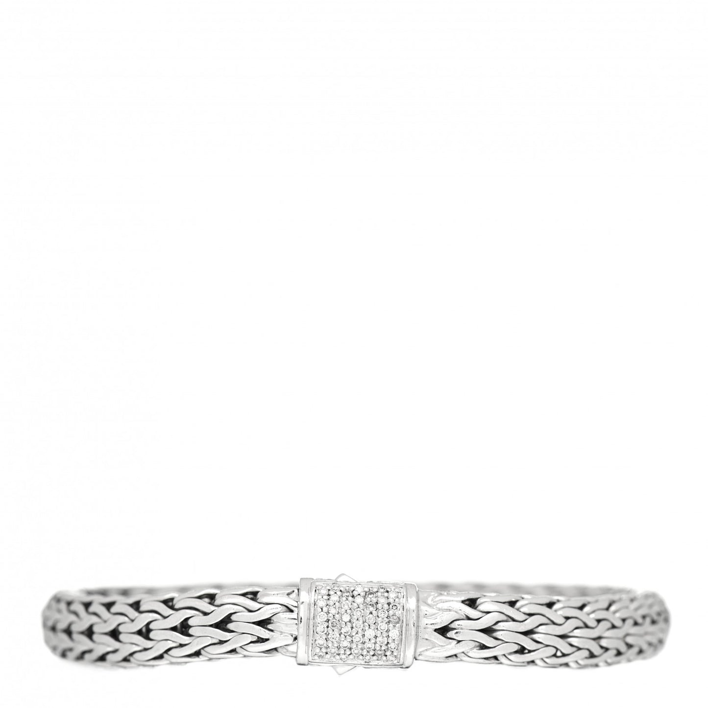 Sterling Silver Diamond 7.5mm Classic Chain Bracelet