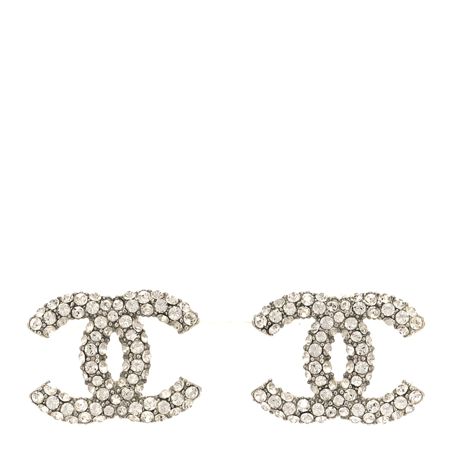 Crystal CC Earrings Silver