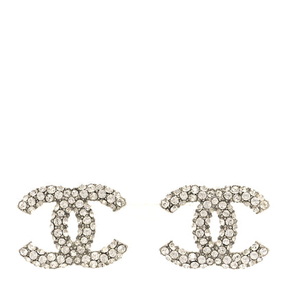 Chanel Crystal CC Earrings Silver 1 of 5
