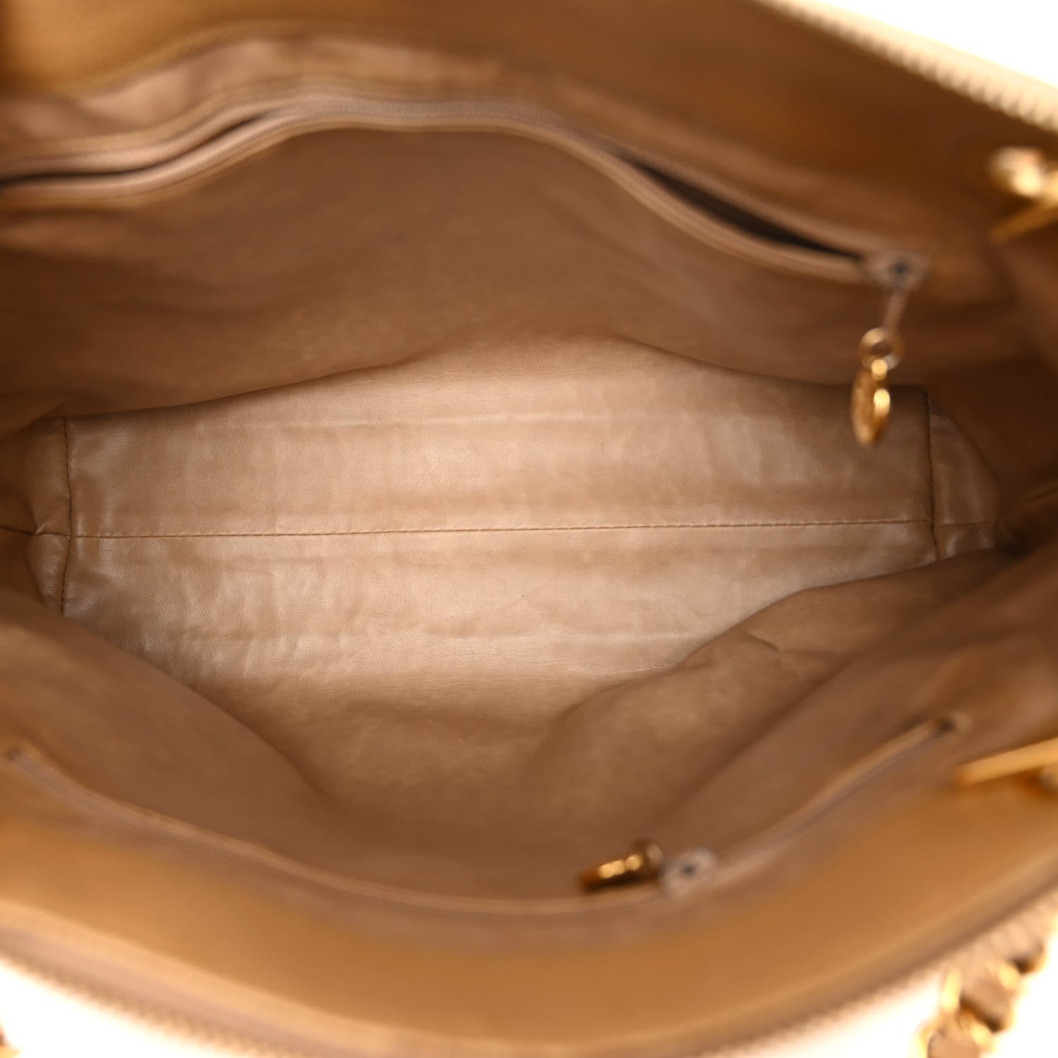 Chanel Caviar Flap Shoulder Bag Beige 5 of 12