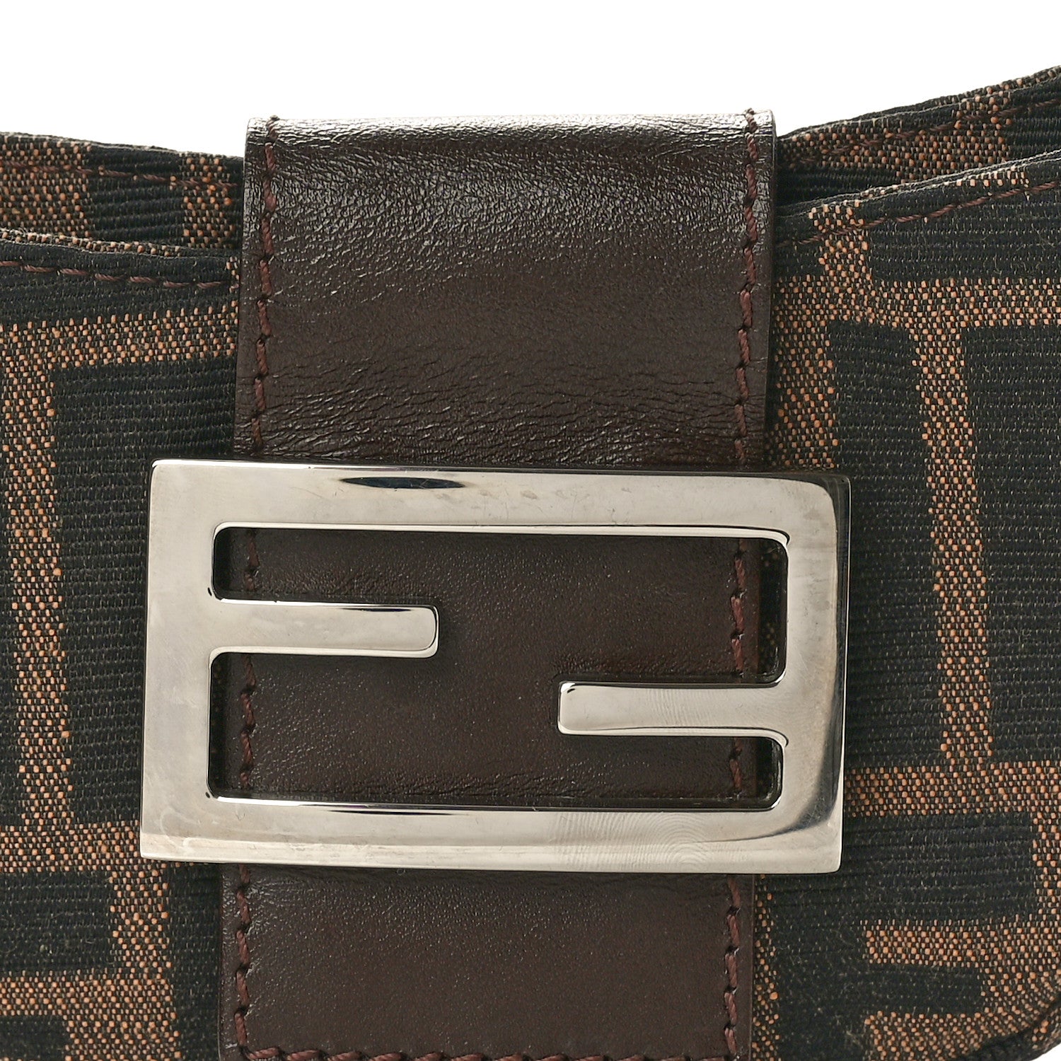 Fendi Zucca Mini Half Moon Baguette Tobacco 7 of 9