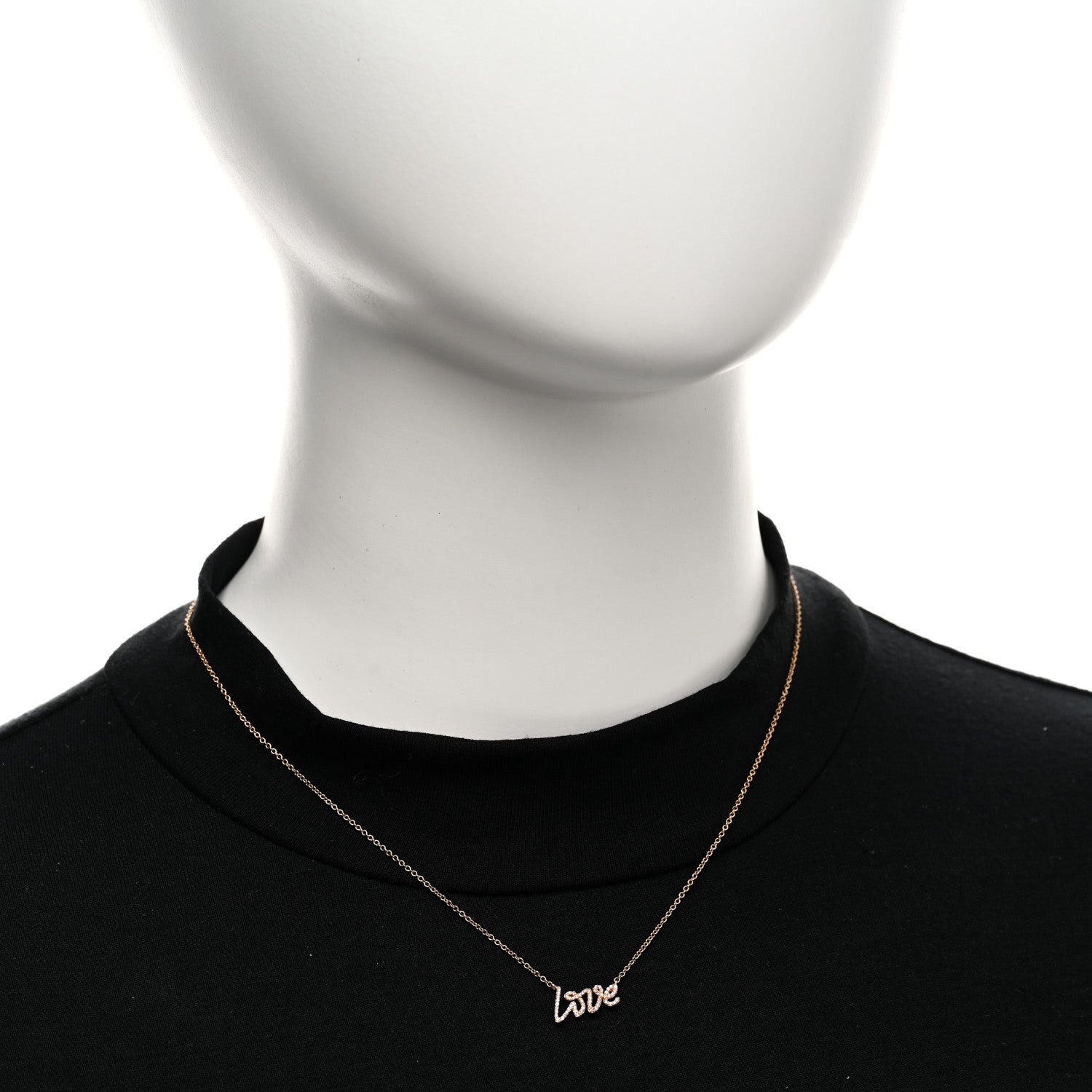 Tiffany 18K Rose Gold Diamond Mini Paloma's Graffiti Love Pendant Necklace 2 of 4