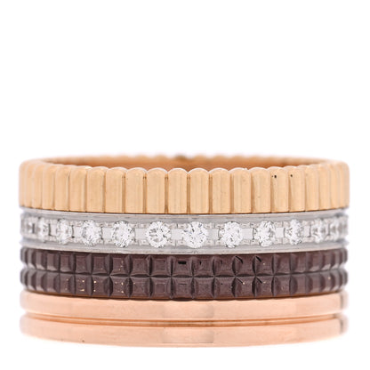 Boucheron 18K Pink Yellow White Gold Diamond PVD Large Quatre Classique Ring 58 8.25 3 of 5