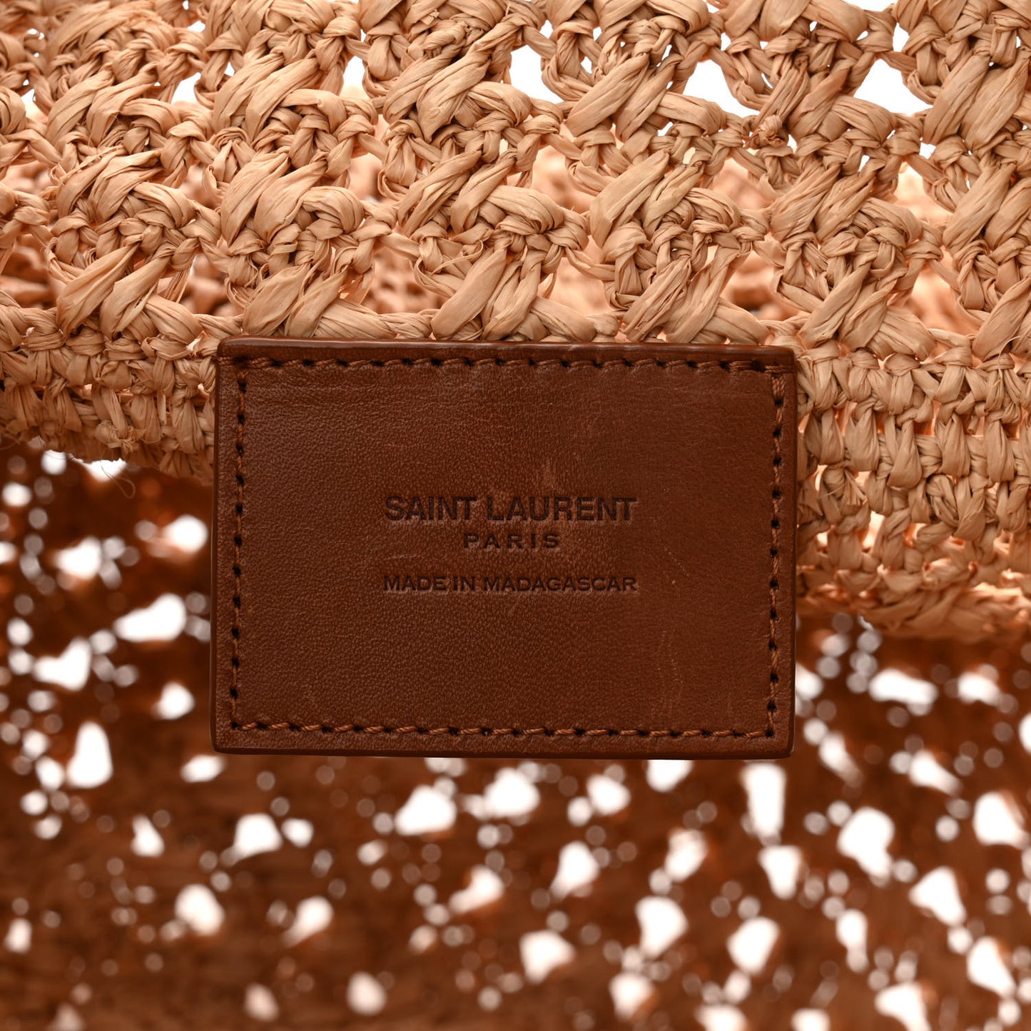 Raffia Calfskin Small Panier Tote Naturel