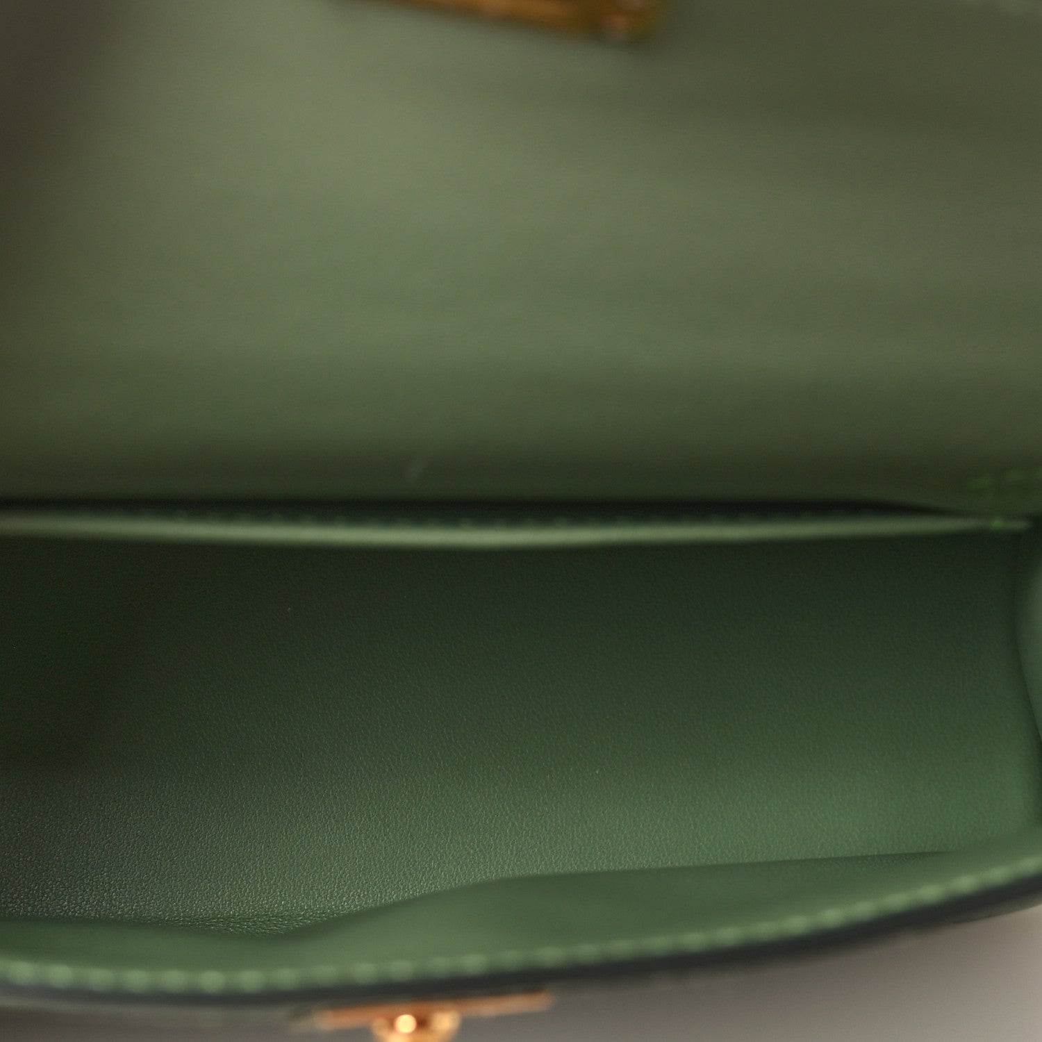 Hermes Ostrich Kelly Sellier Mini 20 Vert Criquet 5 of 11