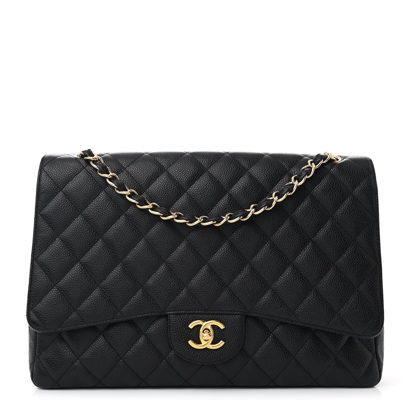 Caviar Quilted Maxi Single Flap Black