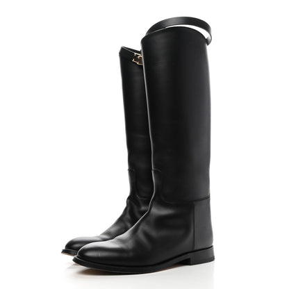 Hermes Box Kelly Jumping Boots 36.5 Black 3 of 7