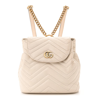 Gucci Calfskin Matelasse GG Marmont Flap Backpack White 1 of 11