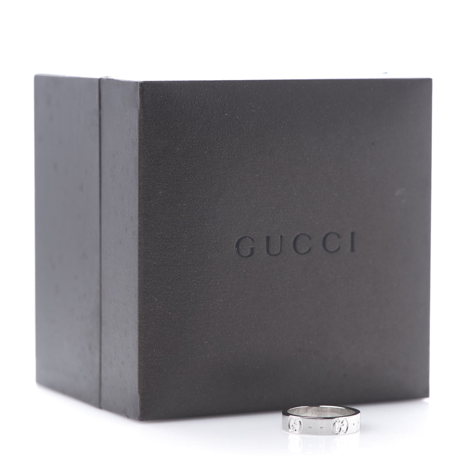 Gucci 18K White Gold 4mm Icon Thin Band Ring 46 3.75 6 of 6