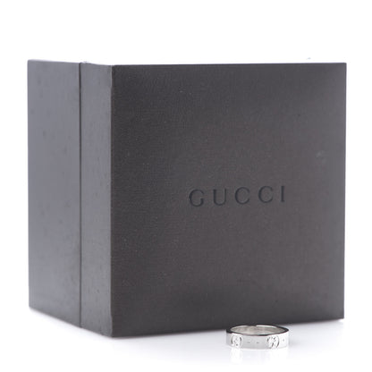 Gucci 18K White Gold 4mm Icon Thin Band Ring 46 3.75 6 of 6