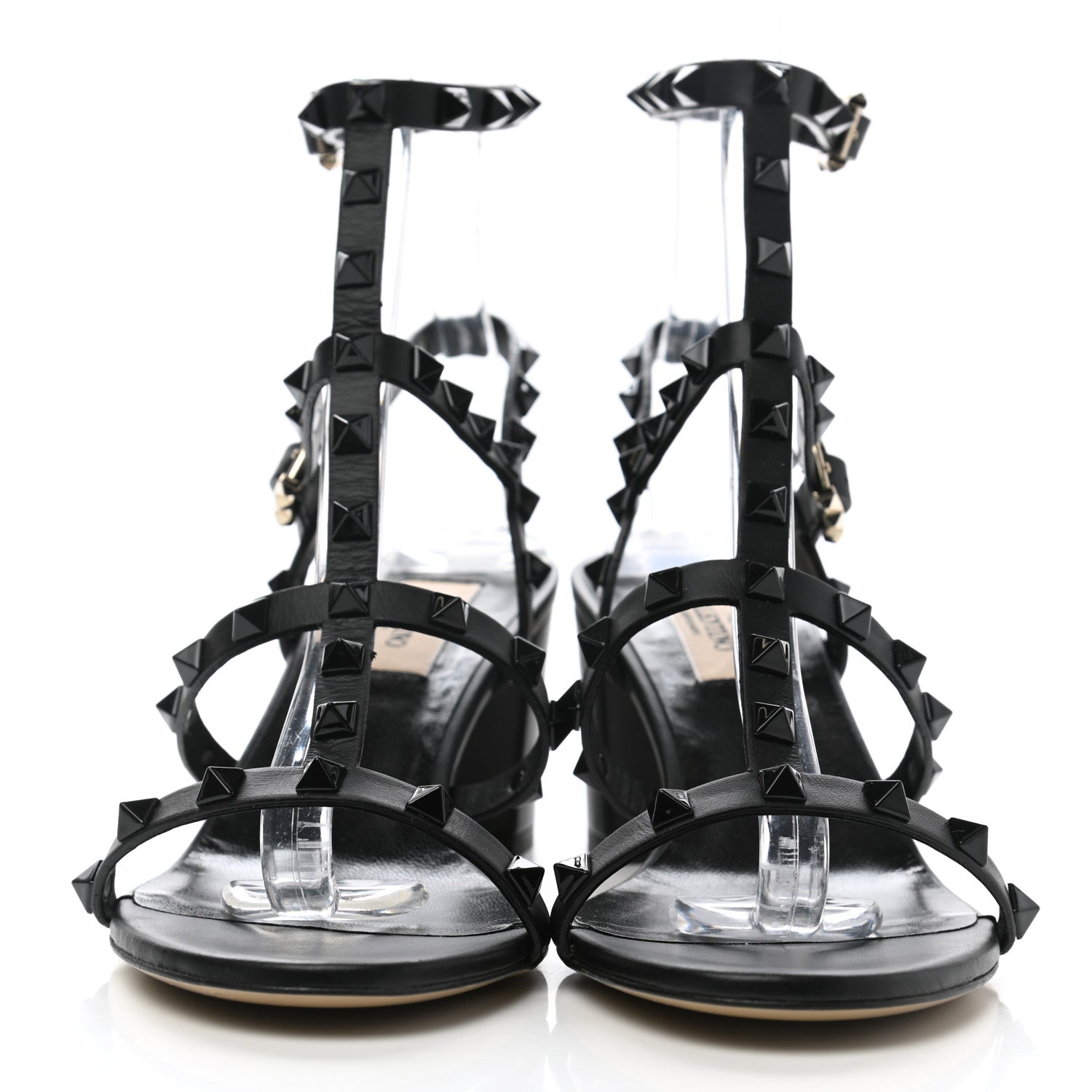 Valentino Garavani Calfskin Rockstud 60mm City Sandals 38 Black 2 of 7