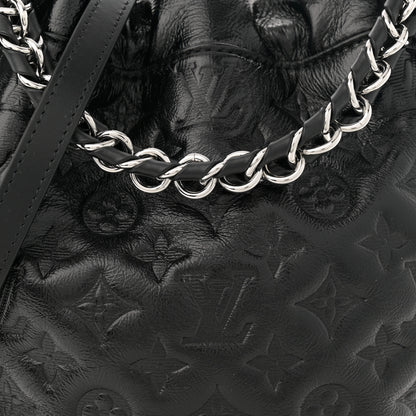 Louis Vuitton Lambskin Monogram Shadow Coussin Noe Trunk PM Black 7 of 9