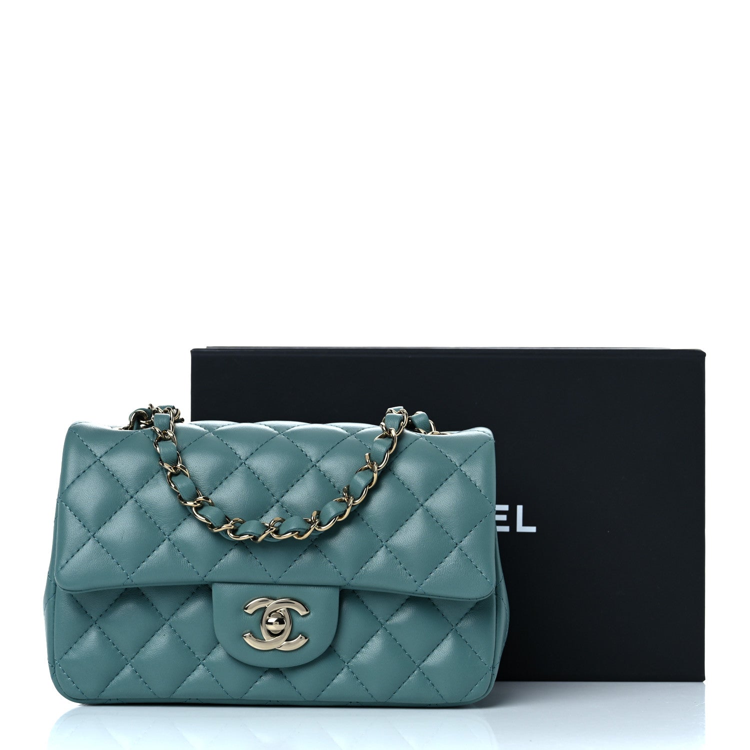 Chanel Lambskin Quilted Mini Rectangular Flap Green 13 of 13