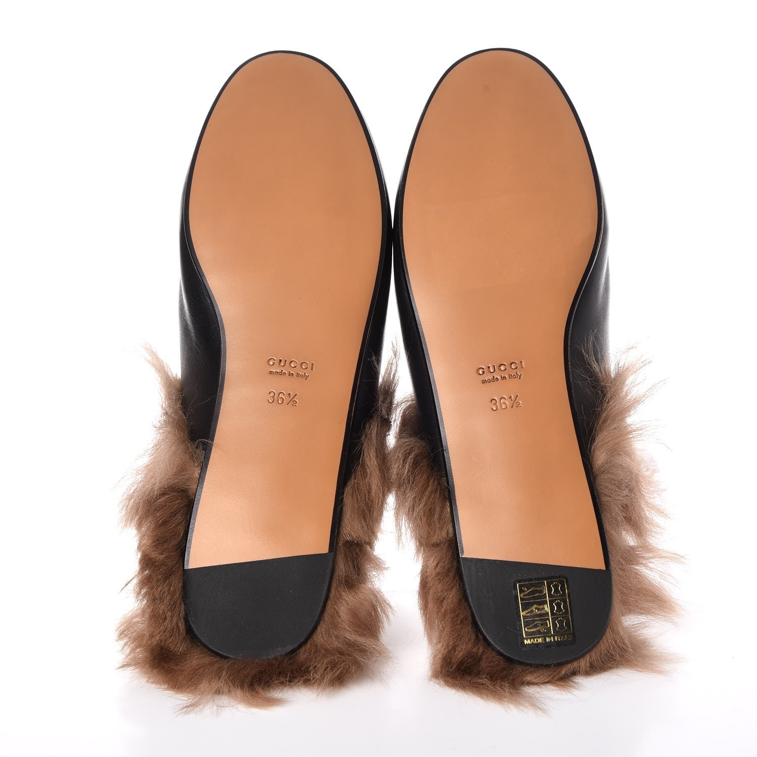 Gucci Calfskin Fur Flower Embroidered Womens Princetown Slippers 36.5 Black 5 of 8