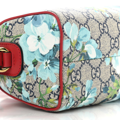 Gucci GG Supreme Monogram Blooms Mini Boston Navy Blue Hibiscus 9 of 10