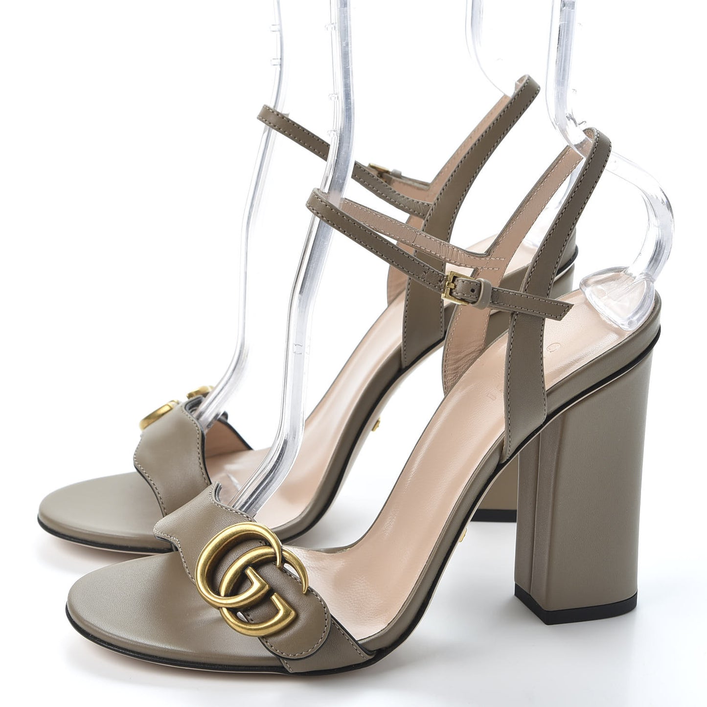 Lifford Calfskin GG Marmont Ankle Wrap 105mm Sandals 37 Mud