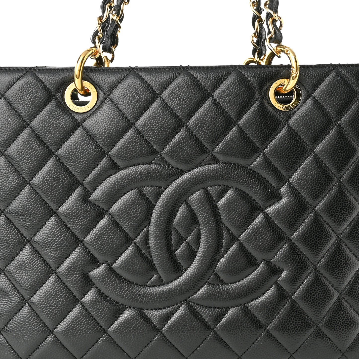 Caviar Quilted Grand Shopping Tote GST Black